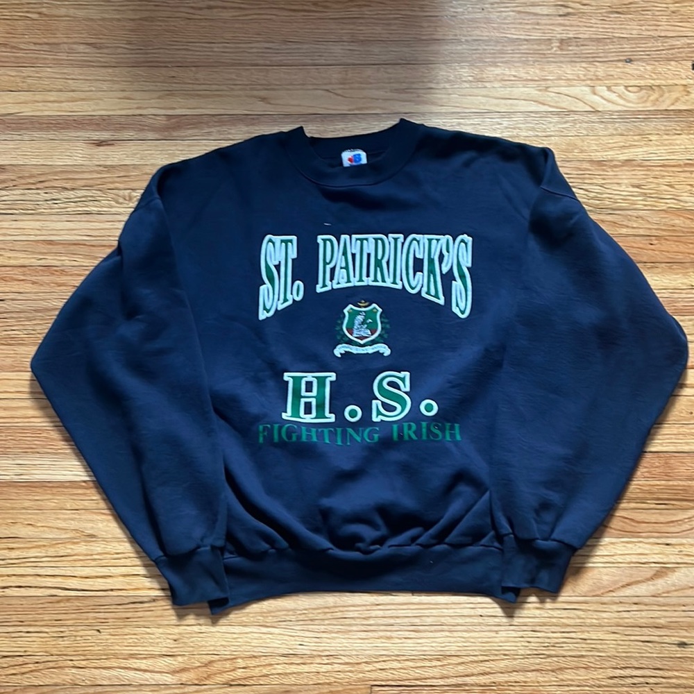 Vintage St.Patricks Fighting Irish Crewneck / 90s / XL / Bulletin Athletic